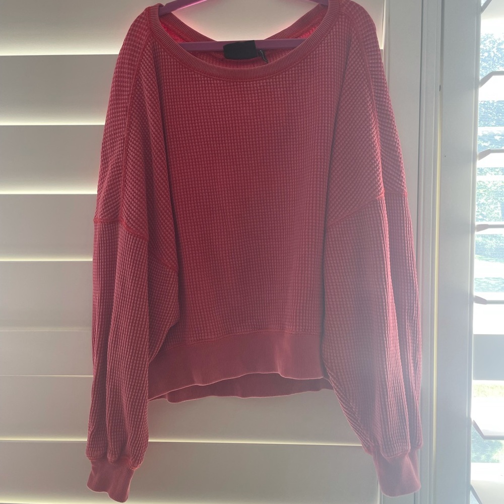 Urban Outfitters red waffle crewneck